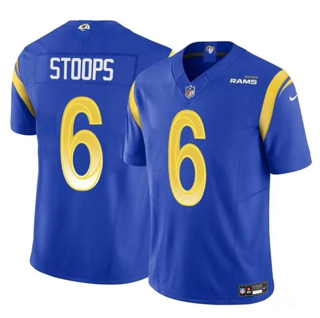 Men's Los Angeles Rams #6 Drake Stoops Blue 2024 Draft F.U.S.E Vapor Untouchable Stitched Football Jersey